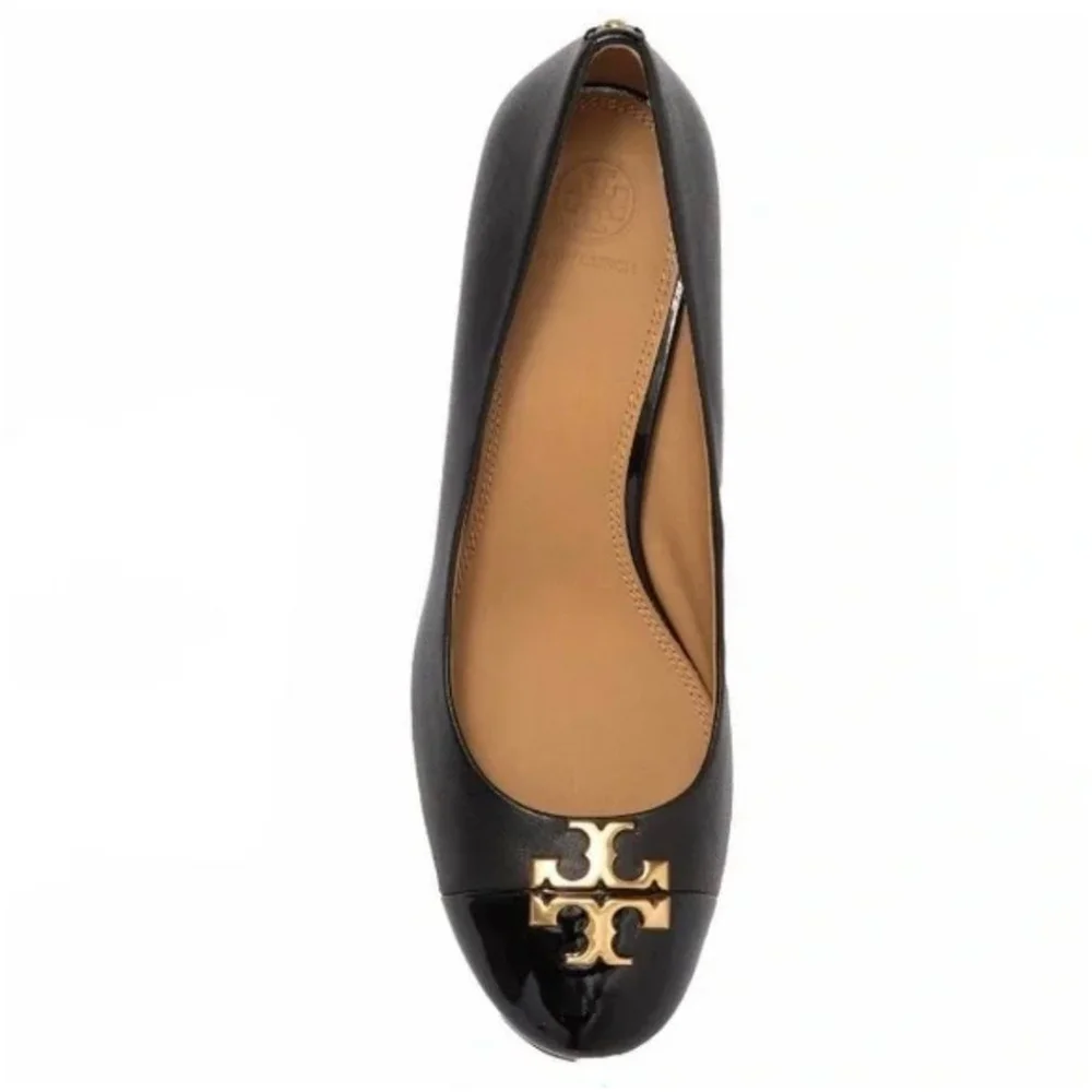 Tory Burch Black Wedge EVERLY 35MM CAP TOE perfectly black 8